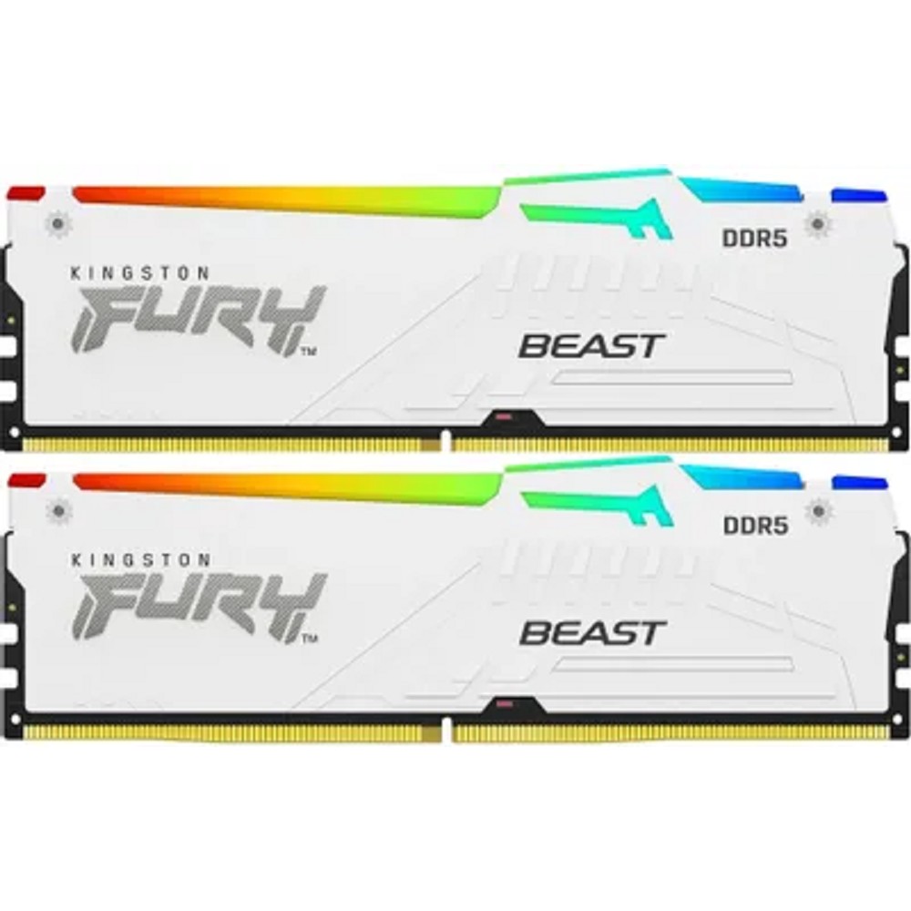 Память оперативная/ Kingston 32GB 6000MT/s DDR5 CL30 DIMM (Kit of 2) FURY Beast White RGB EXPO (KF560C30BWEAK2-32)