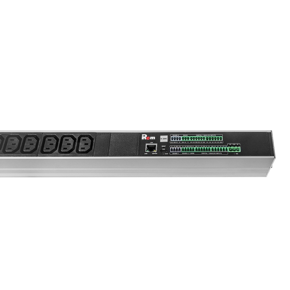 REM Верт блок розеток Rem-2MC,LINUX,мониторинг,измерение,3~16A,36C13,12C19,2100мм,вх IEC309,шнур 3м