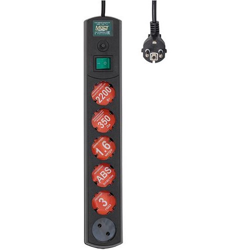 Сетевой фильтр Most LRG, 1.6м, черный [lrg 6-1.6bk]