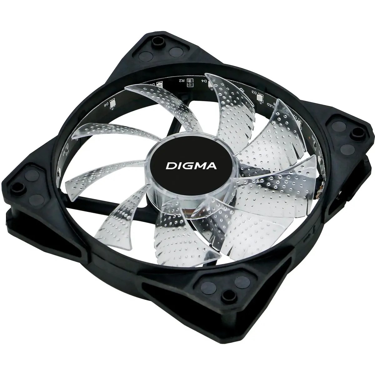 Вентилятор Digma DFAN-FRGB2 RGB 120мм черный 3-pin 4-pin (Molex) Ret