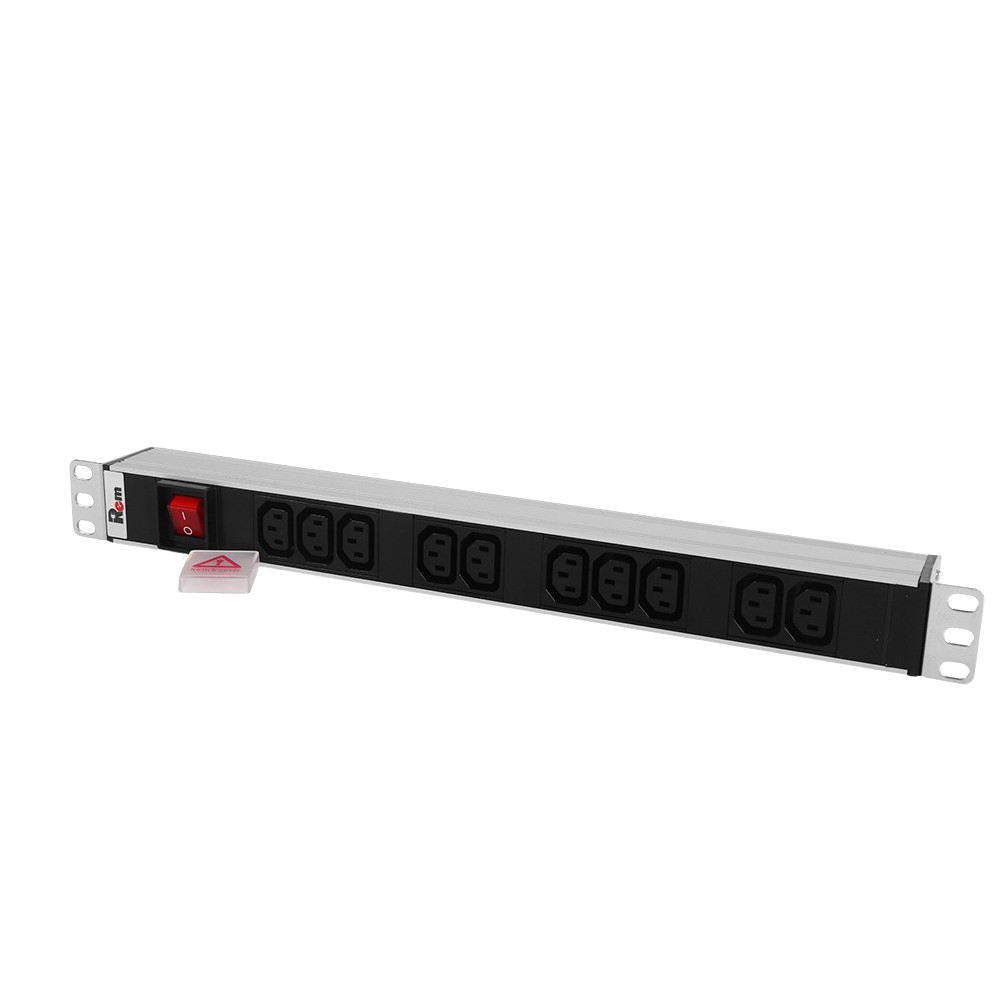 REM Блок розеток Rem-10 без шнура с выкл., 10 IEC 60320 C13, вход IEC 60320 C14, 10A, алюм., 19" (R-10-10C13-V-440-Z)