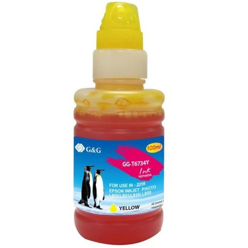 Чернила G&amp;G GG-T6734Y желтый100мл для Epson L800, L805, L810, L850