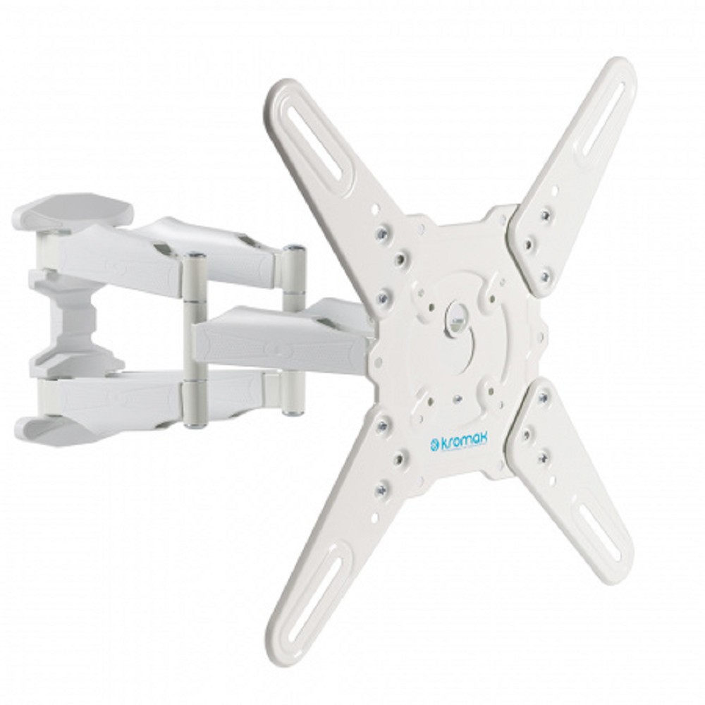 Kromax ATLANTIS-45 white, Кр. стал. наст. для TV 22"-65", max 45 кг, 5 ст св., нак. +5°-15°, пов. 160°, от ст. 55-470 мм, max VESA 400x400 мм
