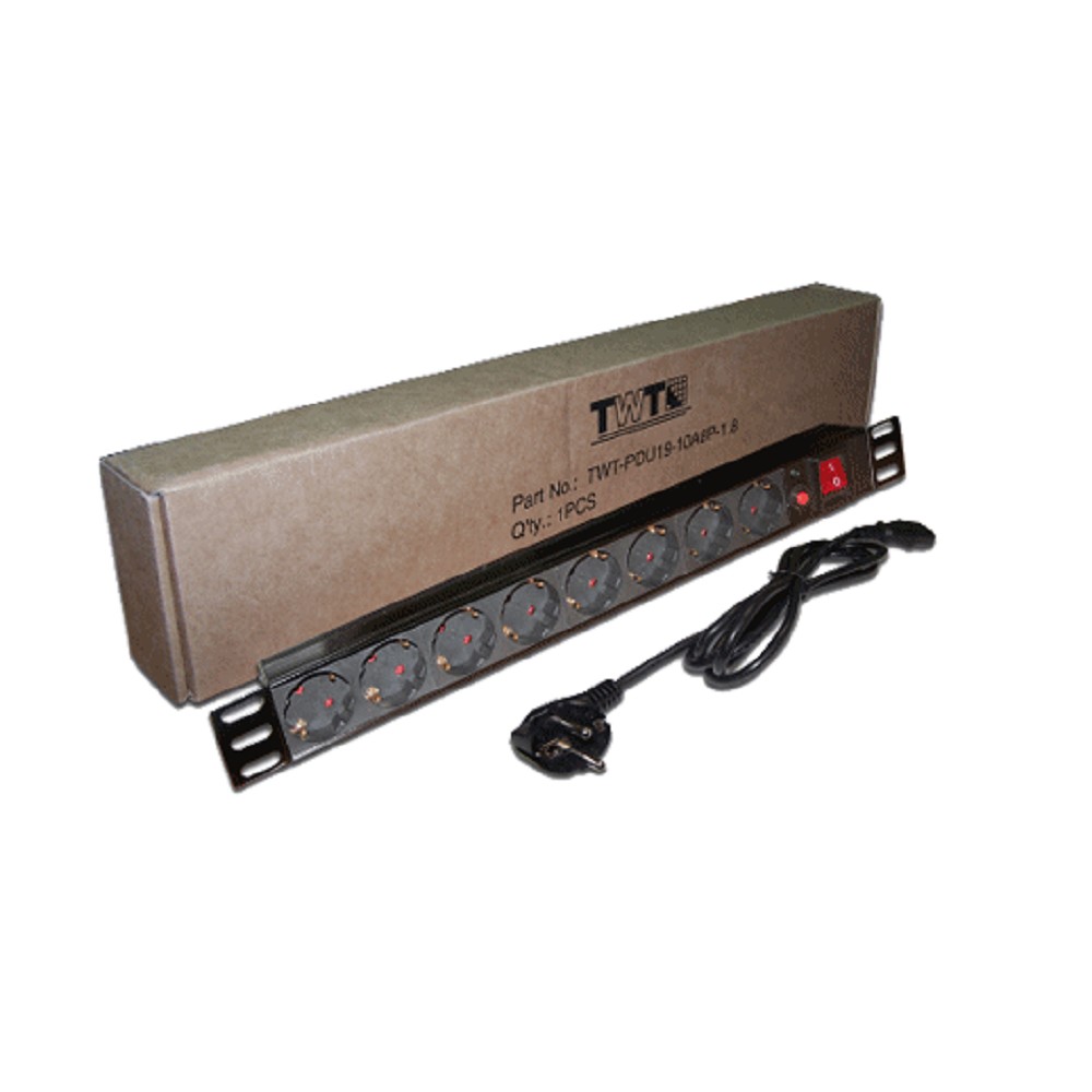 Блок розеток 19" 9 шт. C13, 10A 250V, без шнура питания