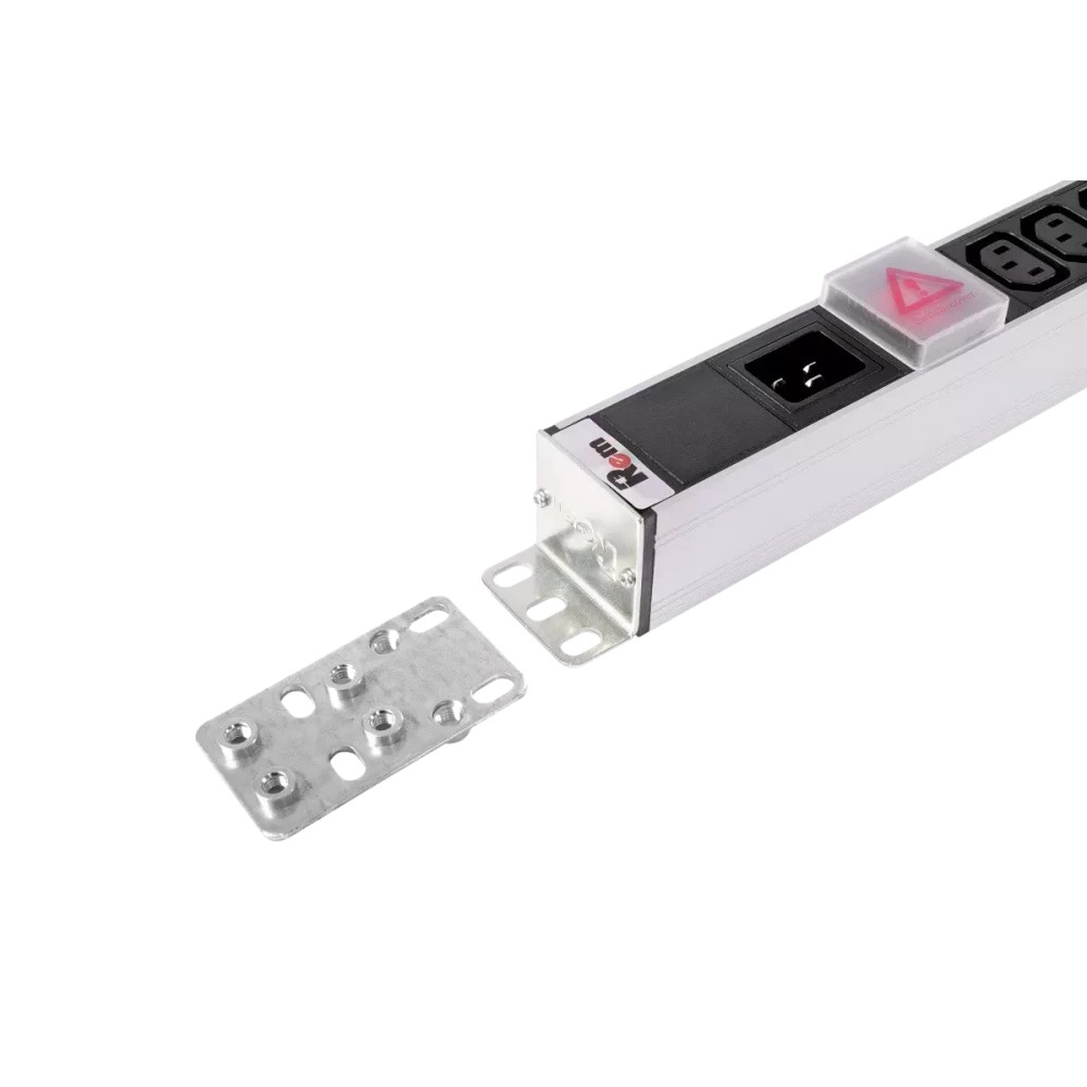 REM Вертикальный блок розеток Rem-16 с выкл., 14 IEC 60320 C13, 10 C19, вход C20 16A, алюм., 33-38U (R-16-14C13-10C19-V-1420)