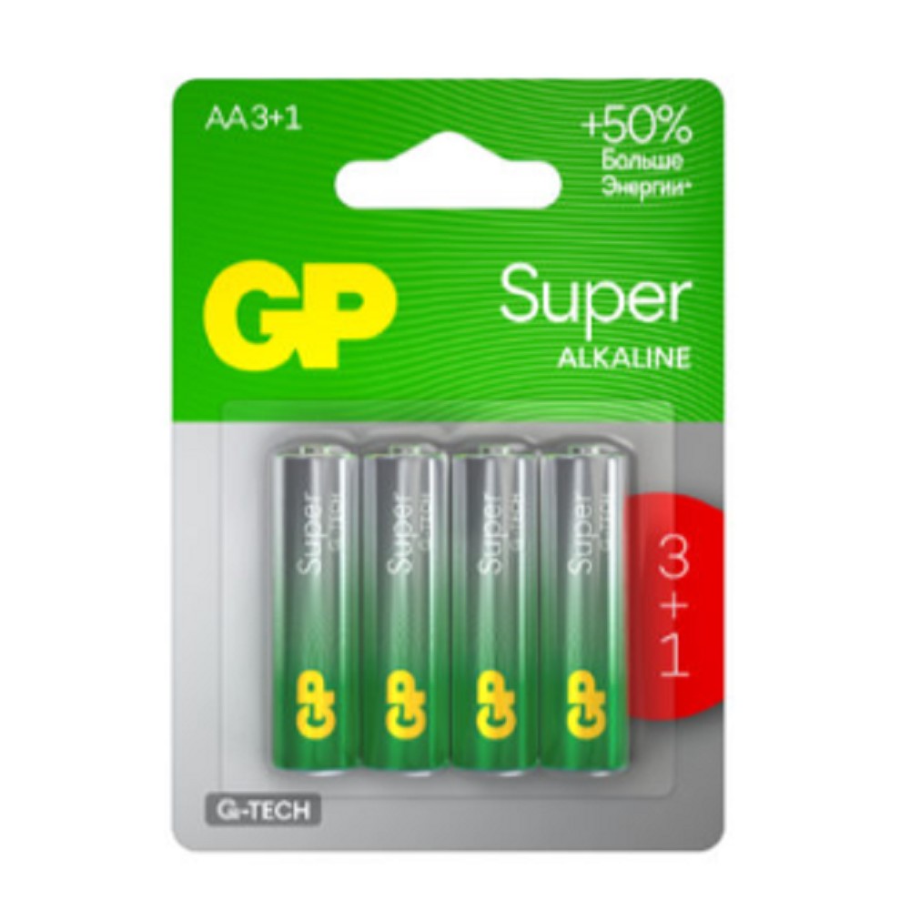 GP 15AA213/1-2CRSBC4 40/320 Super Alkaline G-Tech (4 шт. в уп-ке)