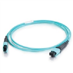 Кабельная сборка Hyperline FHD-MC3-503-MPOM12/PS-MPOF12/PS-A-1M-LSZH-AQ Патч-корд волоконно-оптический MPO (папа) - MPO (мама), 12 волокон, OM3, 40/100G, LSZH, 1м