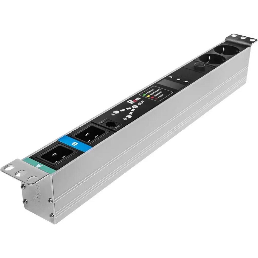 REM Блок розеток Rem-16 с АВР, 1x16A, 2S, подкл к контроллеру R-2MC по Modbus, вход 2xC20 R-16-2S-T-440