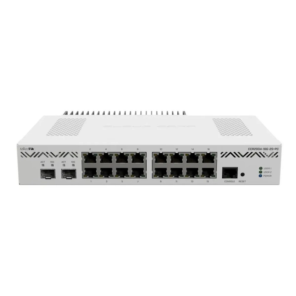 MikroTik CCR2004-16G-2S+PC Маршрутизатор проводной, 16*1Gbit RJ45, 2*10Gbit SFP+