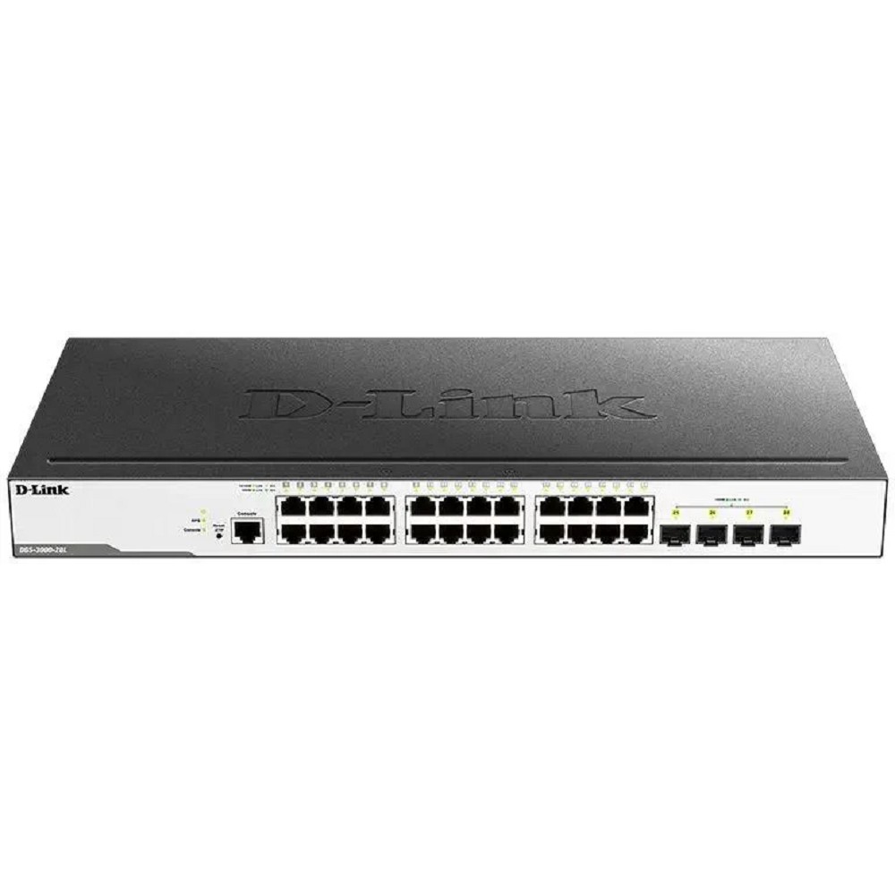 D-Link DGS-3000-28L/B1A Управляемый L2 коммутатор с 24 портами 10/100/1000Base-T и 4 портами 1000Base-X SFP