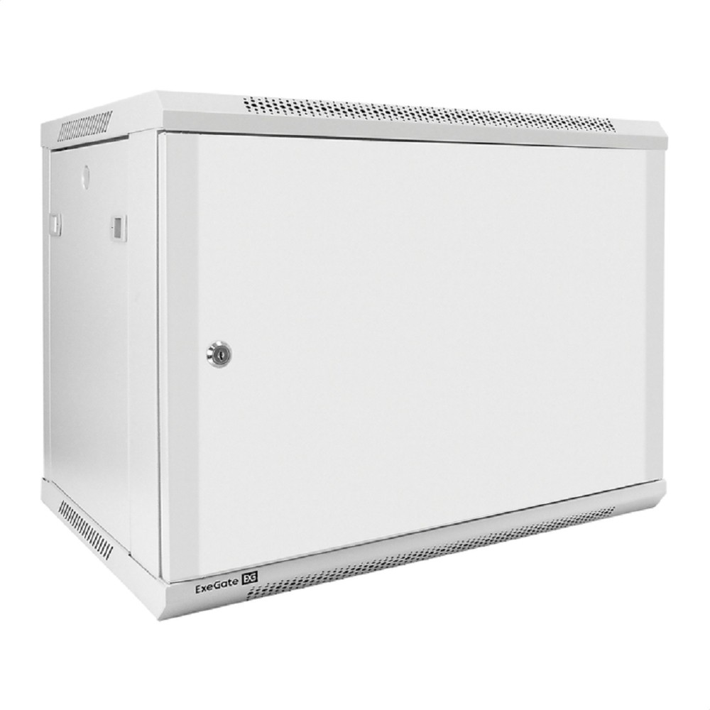 Exegate EX298613RUS Шкаф телекоммуникационный 19" настенный 9U ExeGate EC-WM-9U.450.M.GREY (19”, 9U, 600x450x500mm (ШхГхВ), передняя дверь металл, съемные боковые панели, пыле- и влагозащита IP23, све
