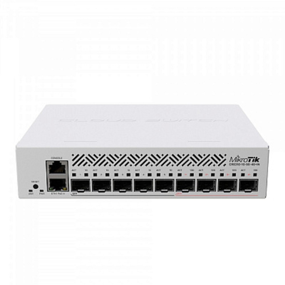 MikroTik CRS310-1G-5S-4S+IN Коммутатор управляемый, 1RJ45 1Gbit, 5*SFP 1Gbit, 4*SFP 10Gbit, POE in, indoor case, RouterOS L5