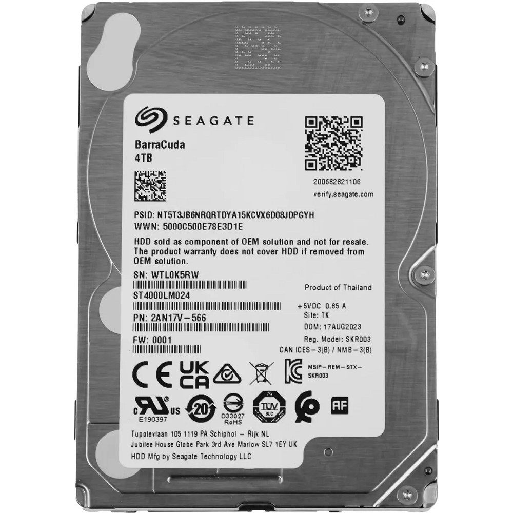 4TB Seagate Mobile Barracuda Guardian (ST4000LM024) {SATA 6.0Gb/s, 5400 rpm, 128mb buffer}