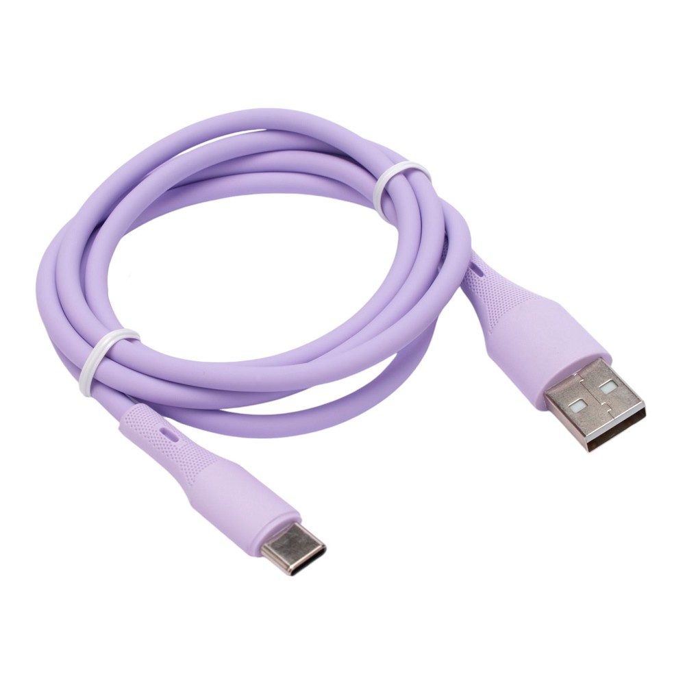 Cablexpert Кабель USB2.0 AM/Type-C, 3А, 18Вт, QC3.0, силиконовый, медь, 1м, фиолетовый, пакет (CC-USB2S-AMCM-1M-V)