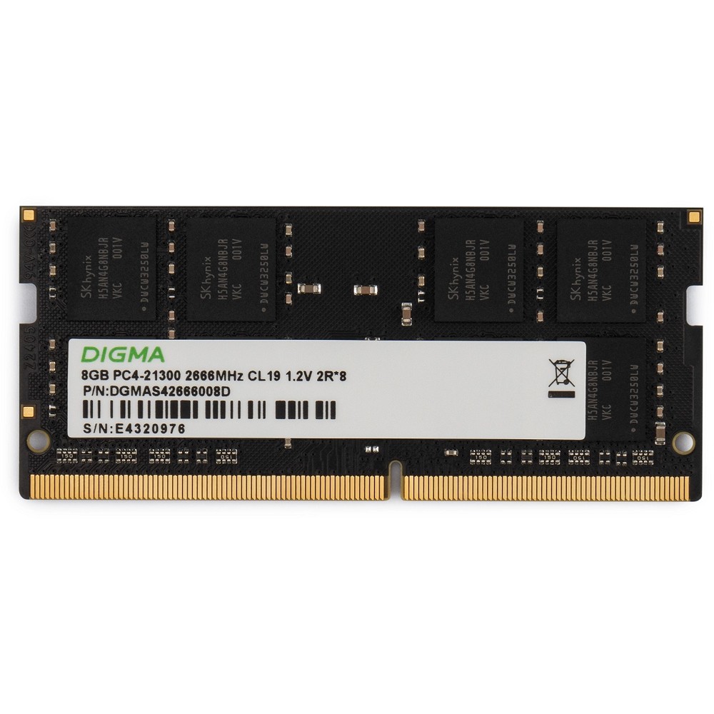 Digma DDR4 SODIMM 8GB DGMAS42666008D PC4-21300, 2666MHz