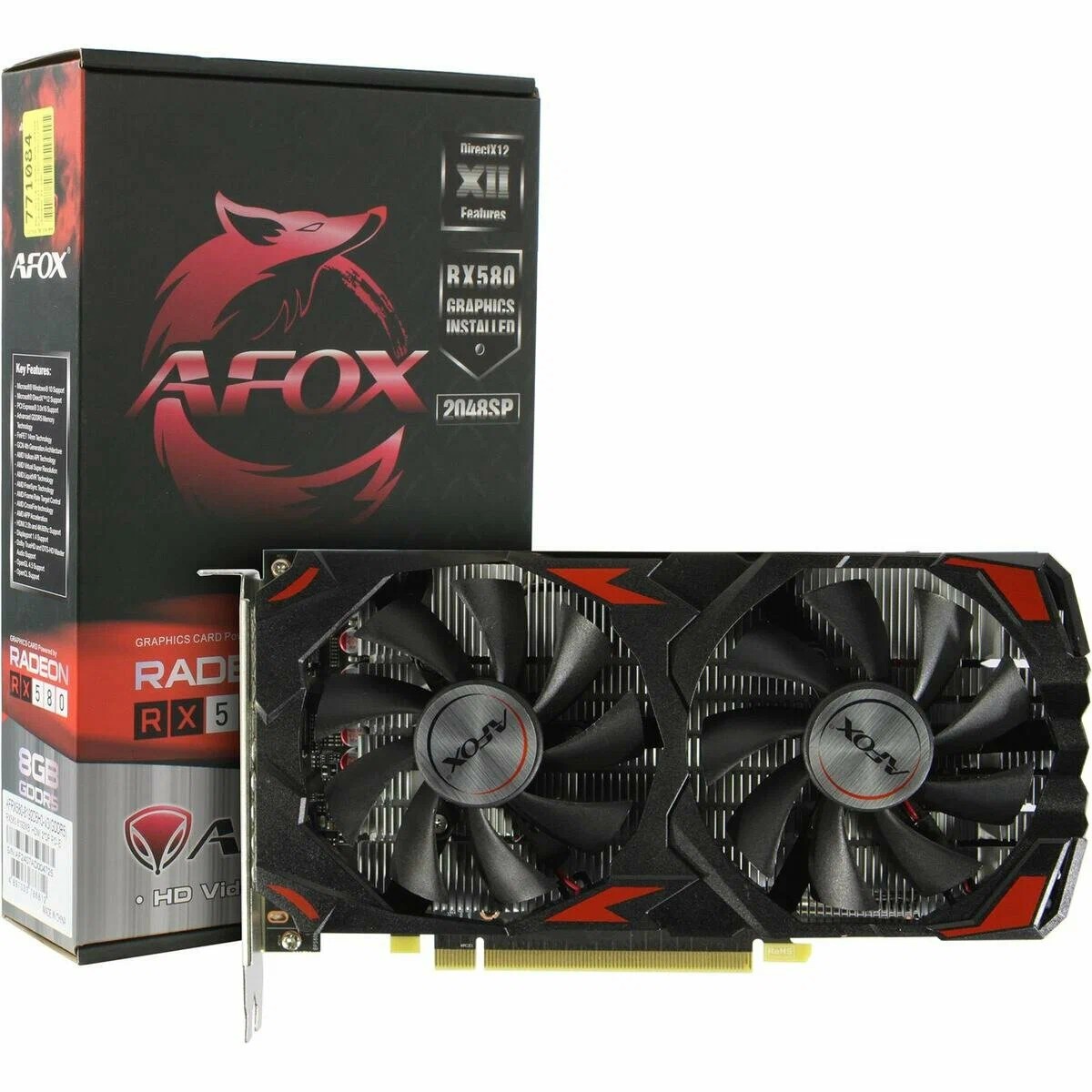 Повреждение упаковки Видеокарта AFOX RX580 8GB GDDR5 256Bit  2xDP/HDMI ATX 2FAN  (AFRX580-8192D5H3-V3) RTL