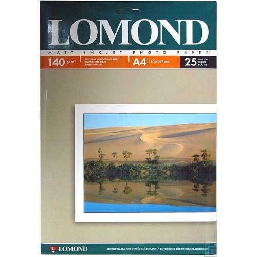 Фотобумага LOMOND Односторонняя Матовая 140г/м2, A4(21x29см) 25л.