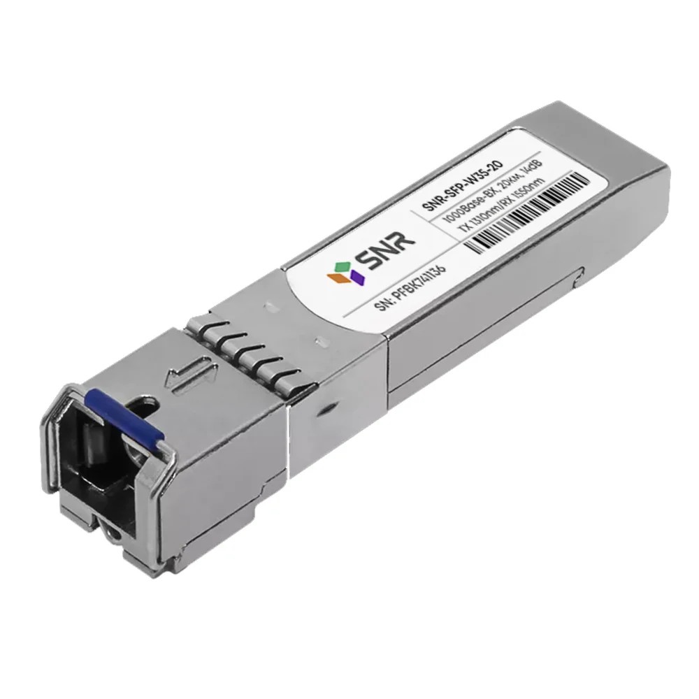 SNR SNR-SFP-W35-20 Одноволоконный модуль, SFP WDM 1000Base-BX, разъем SC, рабочая длина волны Tx/Rx: 1310/1550нм, дальность до 20км (14dB), с поддержкой функции DDM