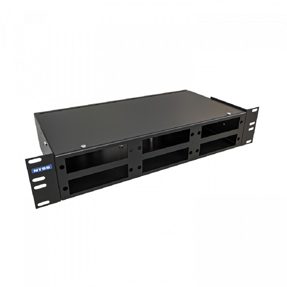 NTSS Кросс NTSS оптический 19'' укомплектованный 2U, 48 портов FC/UPC, 50/125 мкм ОМ3 (планки, сплайс-кассета 2шт, пигтейлы, КДЗС, адаптеры) черный RAL 9005 NTSS-RFOB-2U-48-FC/U-503-SP1.5G2AY-BL