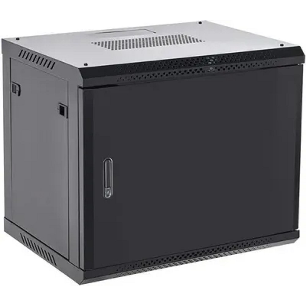 Rexant (04-0954-122) Настенный телекоммуникационный шкаф 19" 9U 550?400мм, дверь металл, с задней стенкой, разборный, черный (RAL 9005)