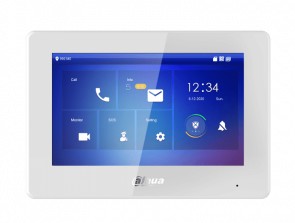 DAHUA DHI-VTH5421HB-W Монитор видеодомофона IP 7-и дюймовый с WiFi 2.4ГГц, черный, ёмкостной сенсорный экран, поддержка micro-SD до 64Гб, питание DC 12В