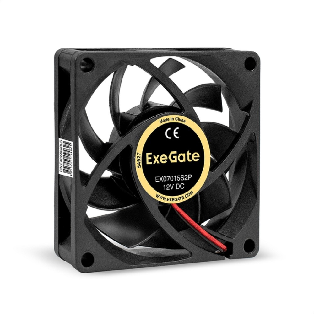 Exegate EX299866RUS Вентилятор 12В DC ExeGate EX07015S2P (70x70x15 мм, Sleeve bearing (подшипник скольжения), 2pin, 2500RPM, 23dBA)