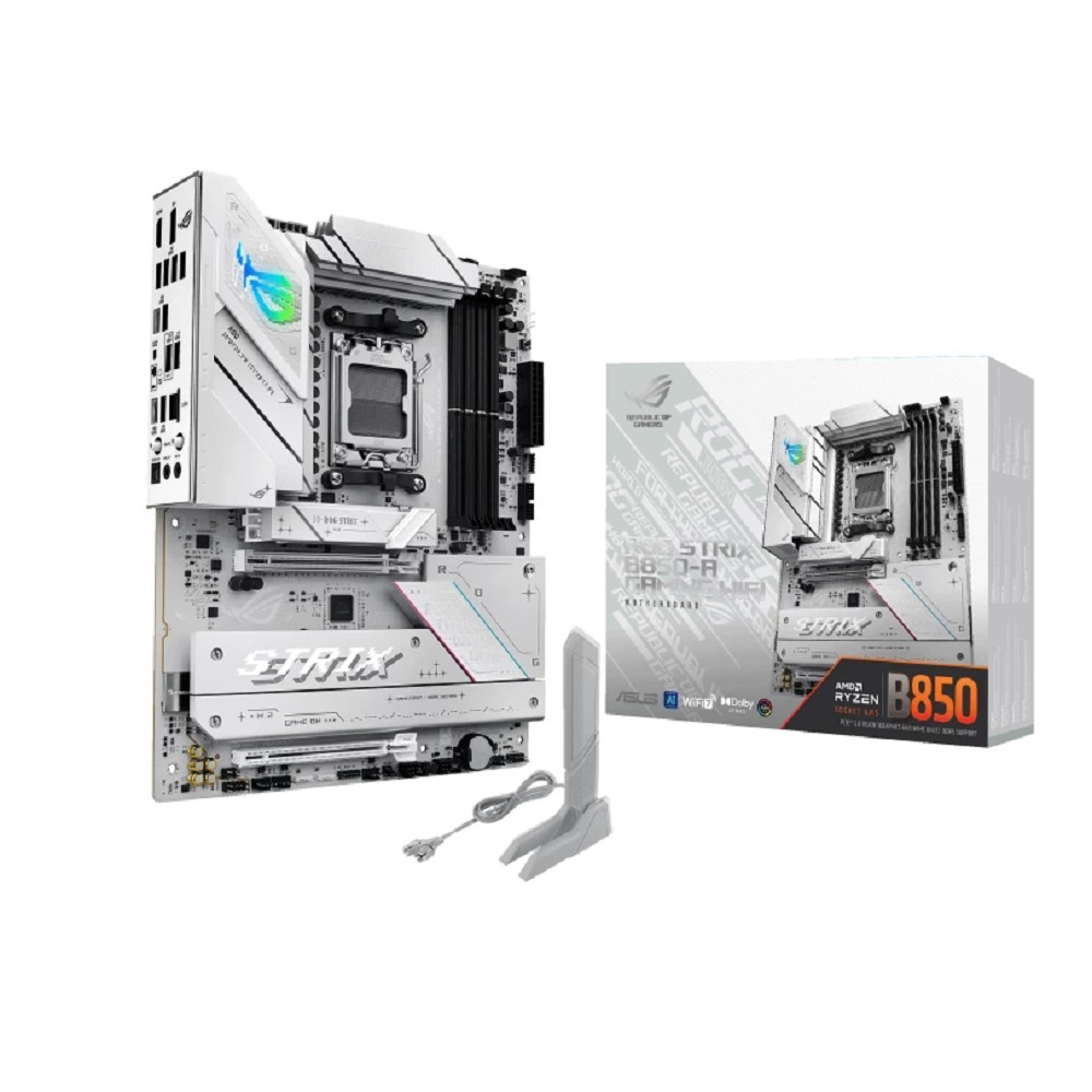 ASUS ROG STRIX B850-A GAMING WIFI (Socket AM5, ATX, 4xDDR5(256GB), DP/HDMI, 1xPCIe 5.0x16/1xPCIe 4.0x16, 1xLAN (2.5GbE), Wi-Fi 7, BT, 2xSATA 6Gb/s, 4xM.2, 2xType-C, 6xUSB 3.2, 2xUSB 2.0)
