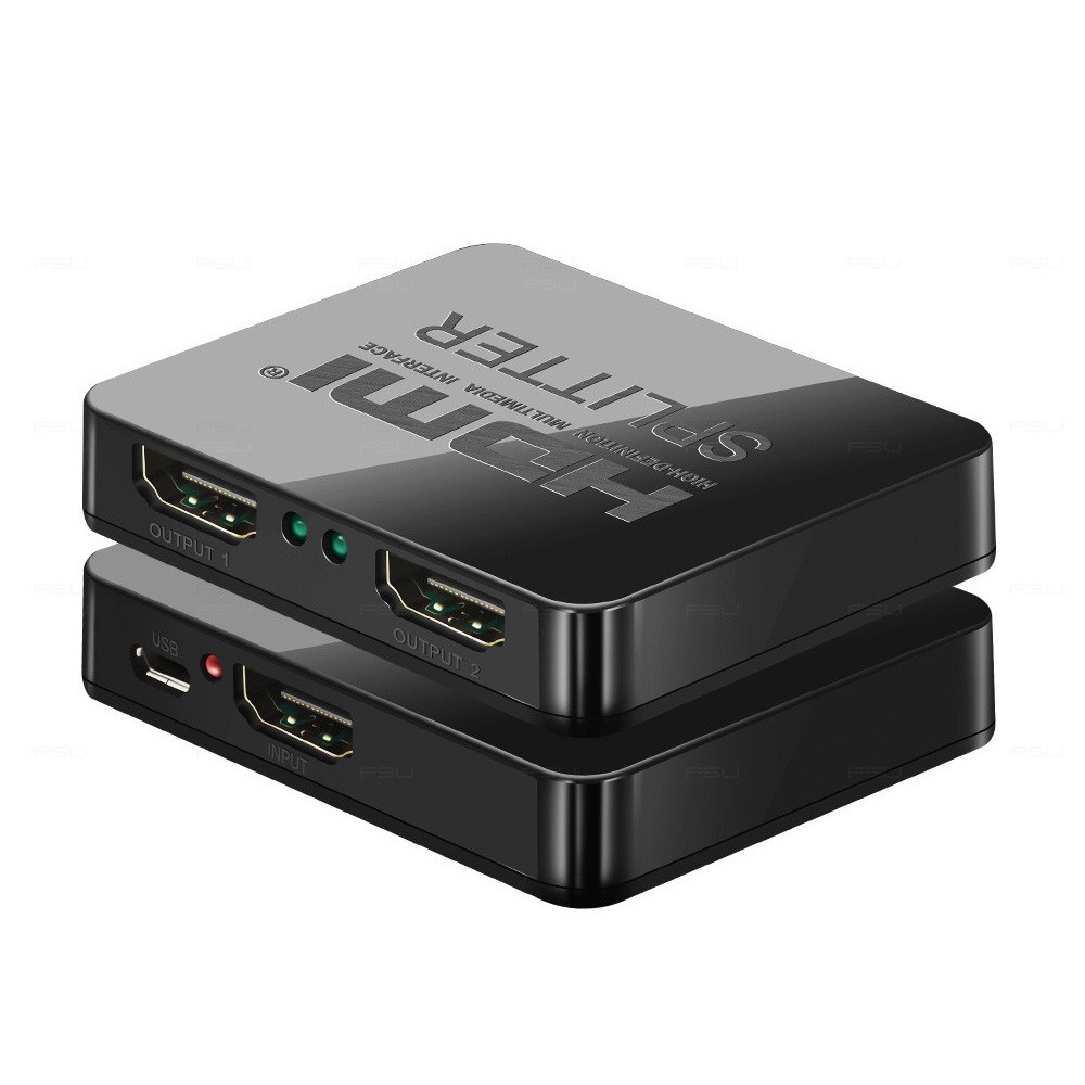 ORIENT HDMI 4K Splitter HSP0102HL, 1->2, HDMI 1.4/3D, UHDTV 4K(3840x2160)/HDTV1080p/1080i/720p, HDCP1.2, питание от USB, пластик.корпус (30103)