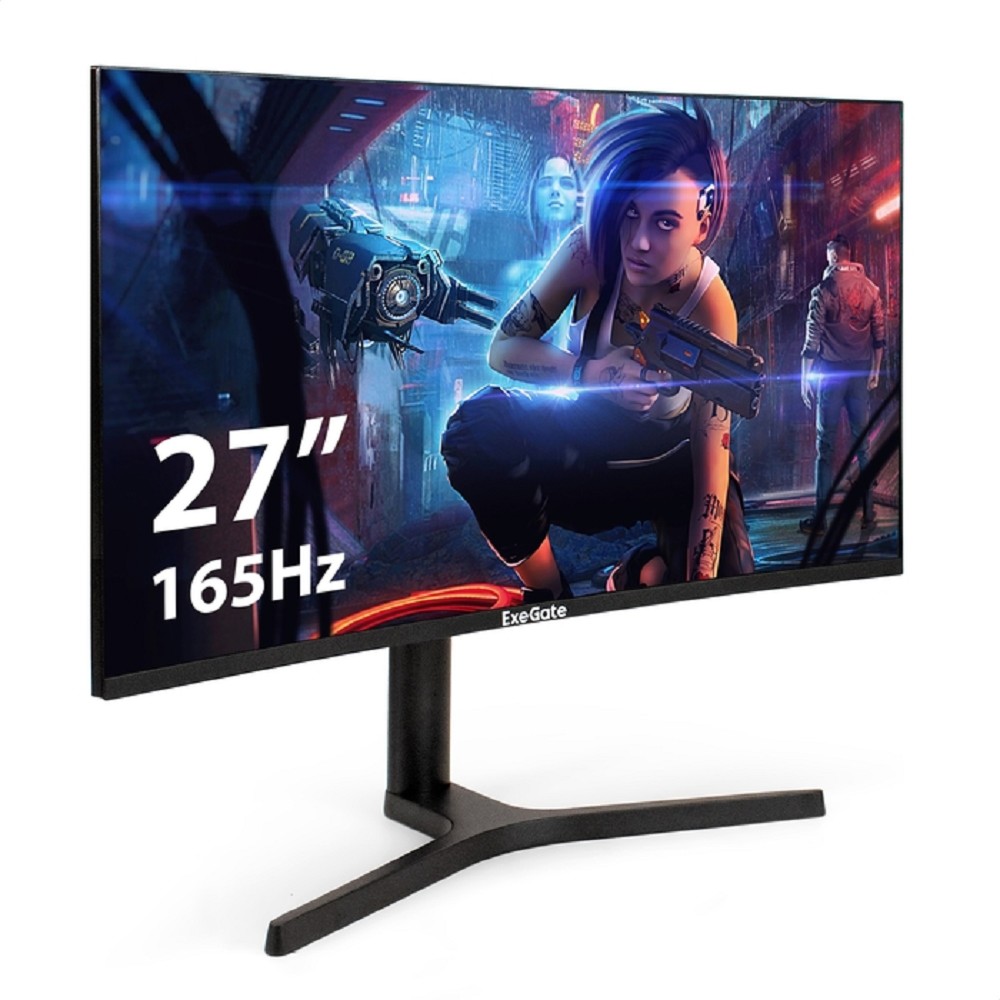 LCD ExeGate 27" EV2707C Combat {VA Curved 1920x1080 165Hz 1ms 250cd 3000:1 HDMI2.0 DisplayPort USB Speakers VESA} [EX296974RUS]