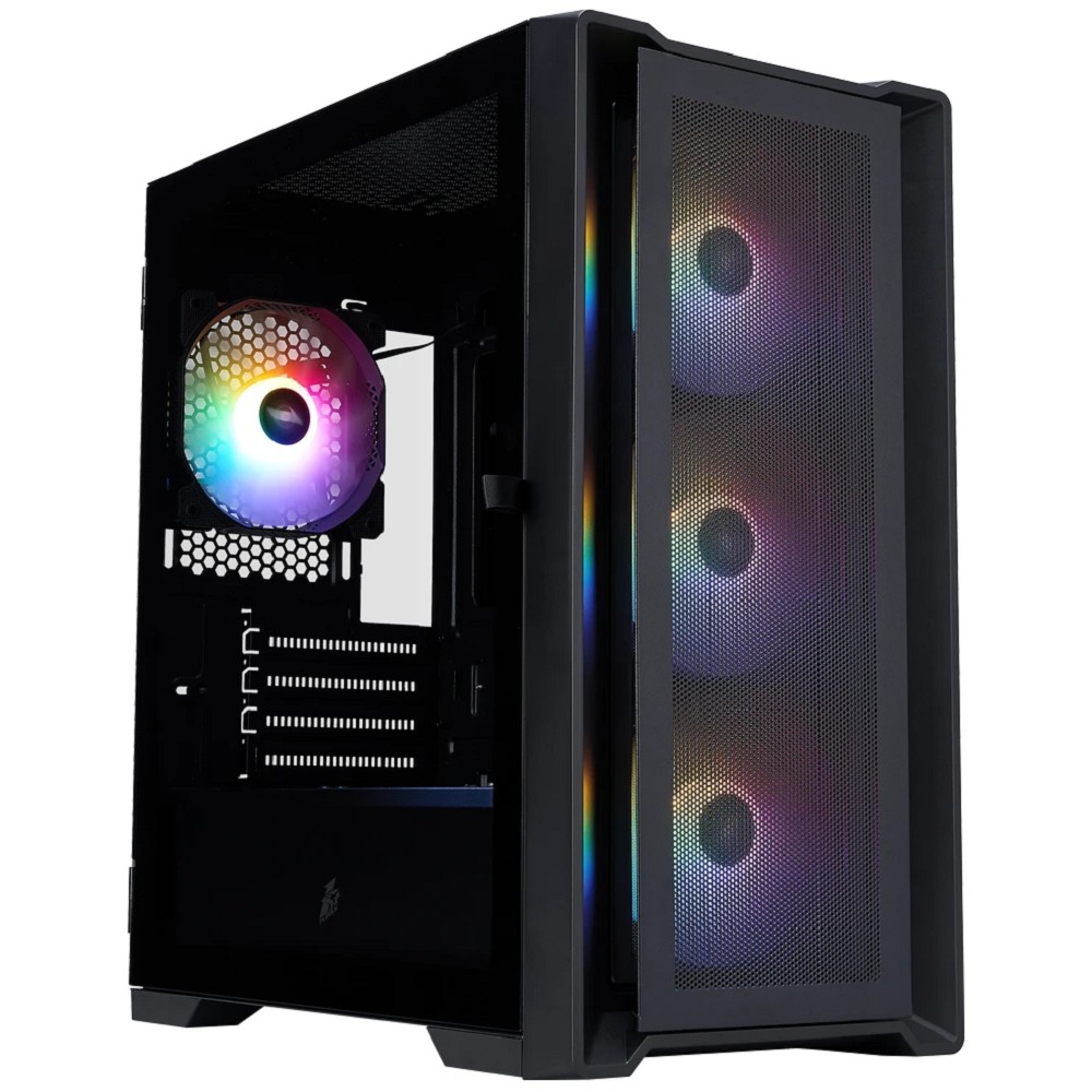 1STPLAYER Корпус TRILOBITE T4 MESH FRGB Black / mATX / 4x120mm FRGB fans / T4-BK-4F1