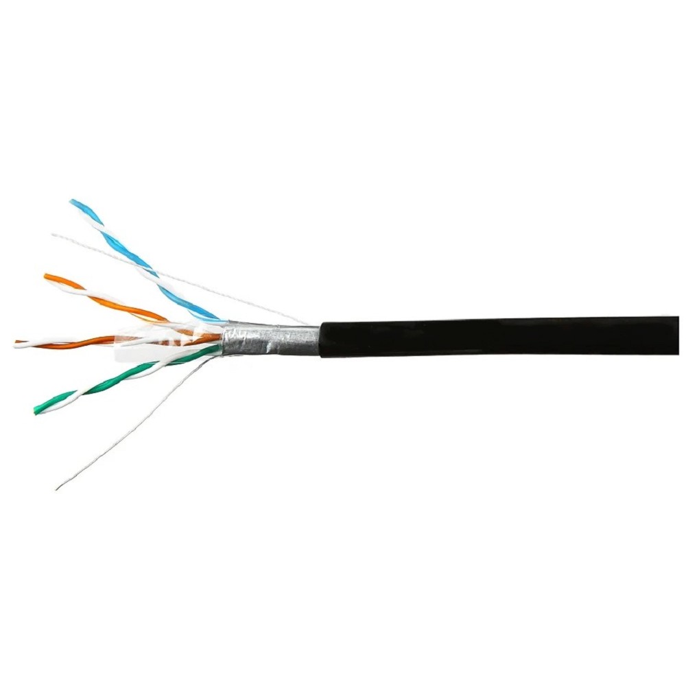 SkyNet Кабель Premium FTP outdoor 4x2x0,51 на тросу, медный, FLUKE TEST, кат.5e, однож., 100 м, box, черный [CSP-FTP-4-CU-OUTR/100]