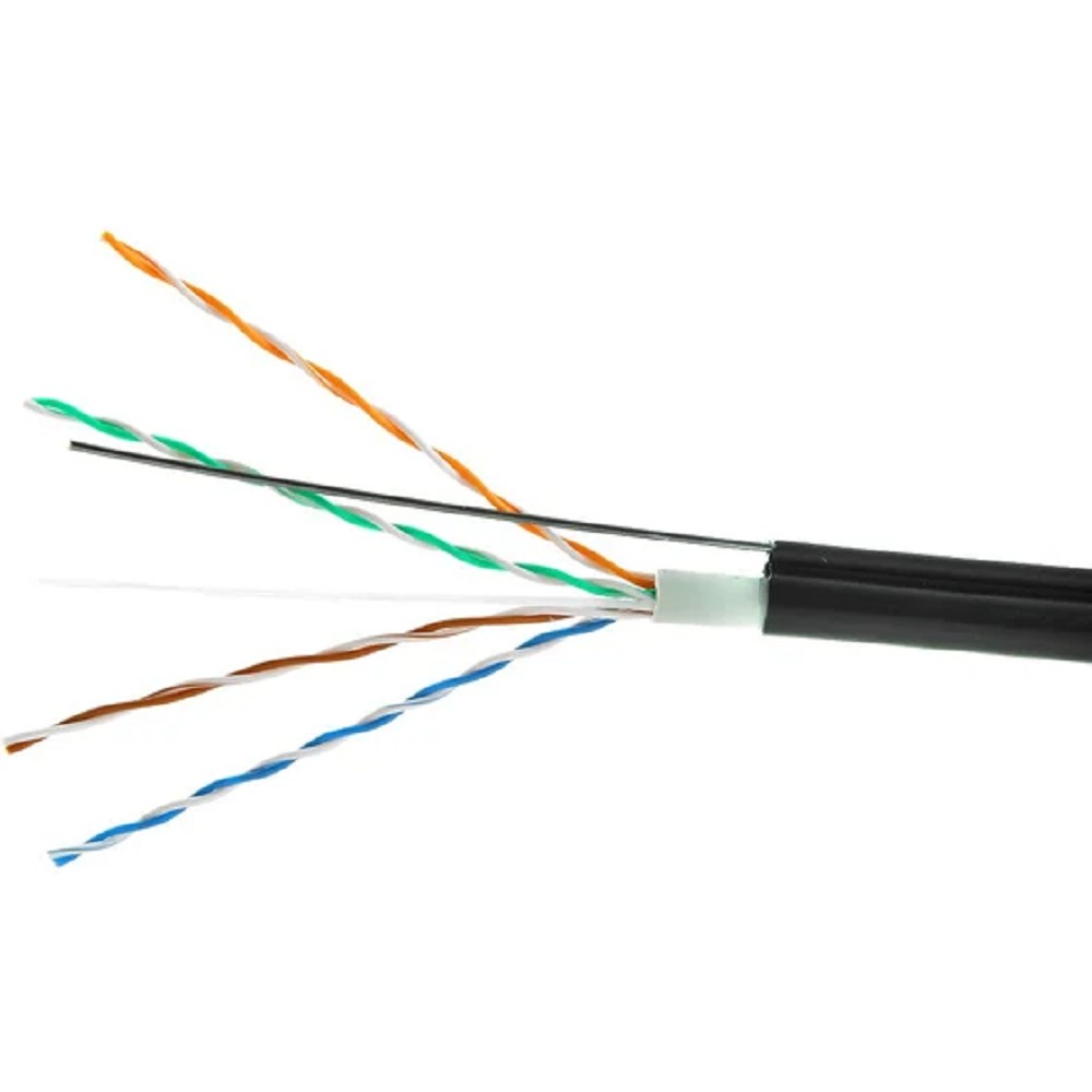 Cablexpert UPC-5051E-4-CU-OUTR Кабель Cablexpert (RU) UTP outdoor 4x2x0.51 на тросу, медный, кат.5e, однож., 305м, coil, черн