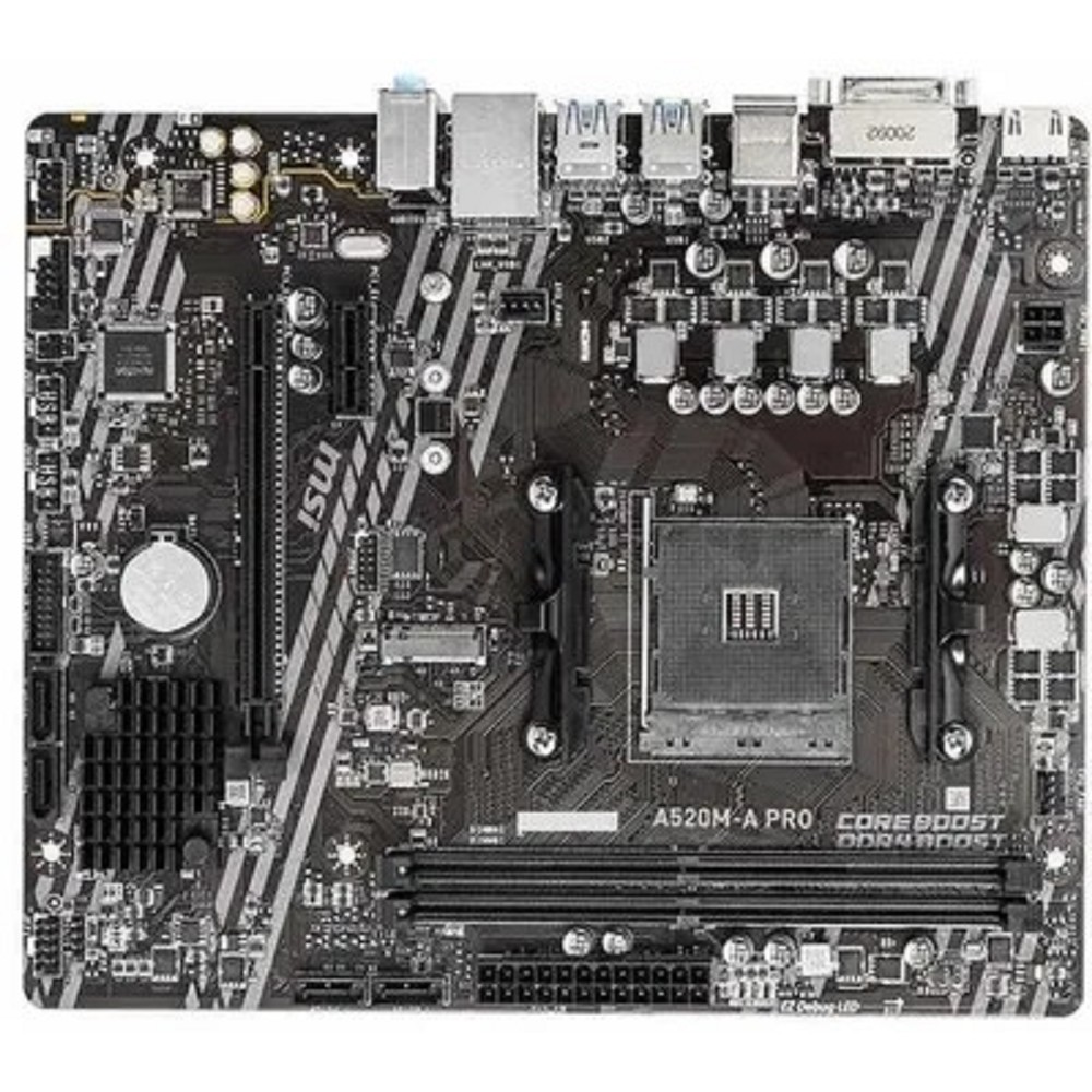 MSI A520M-A PRO {Soc-AM4 AMD A520 2xDDR4 mATX AC`97 8ch(7.1) GbLAN RAID+DVI+HDMI}