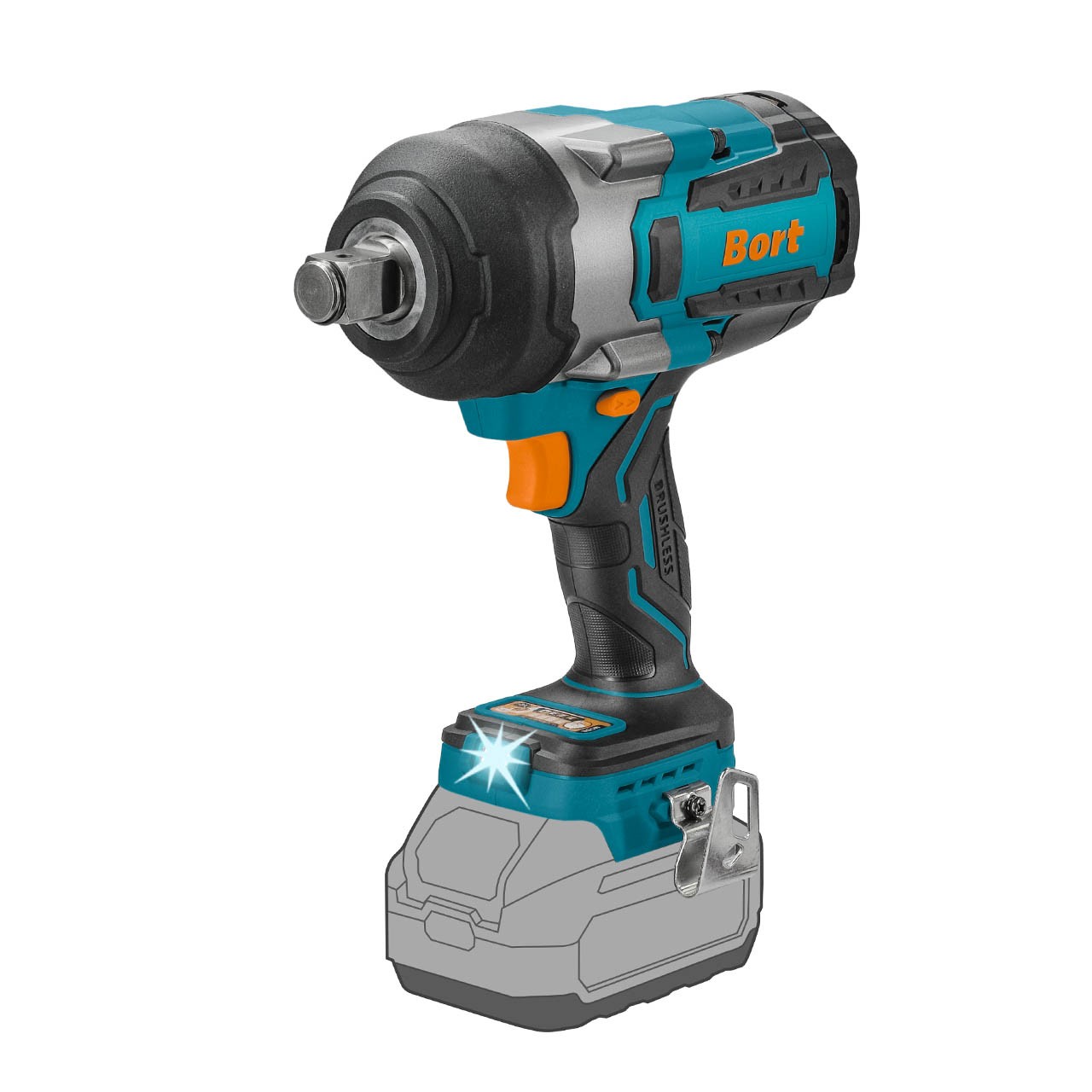 Bort ГАЙКОВЕРТ АККУМУЛЯТОРНЫЙ BORT BSR-21U-XL (2100НМ; БЕЗ АКБ И ЗУ) [93418644] { 2100 Нм, 0-2700 об/мин, акб Li-Ion, аккумуляторная система Makita 18V LXT 18 В, вес 4.5 кг }