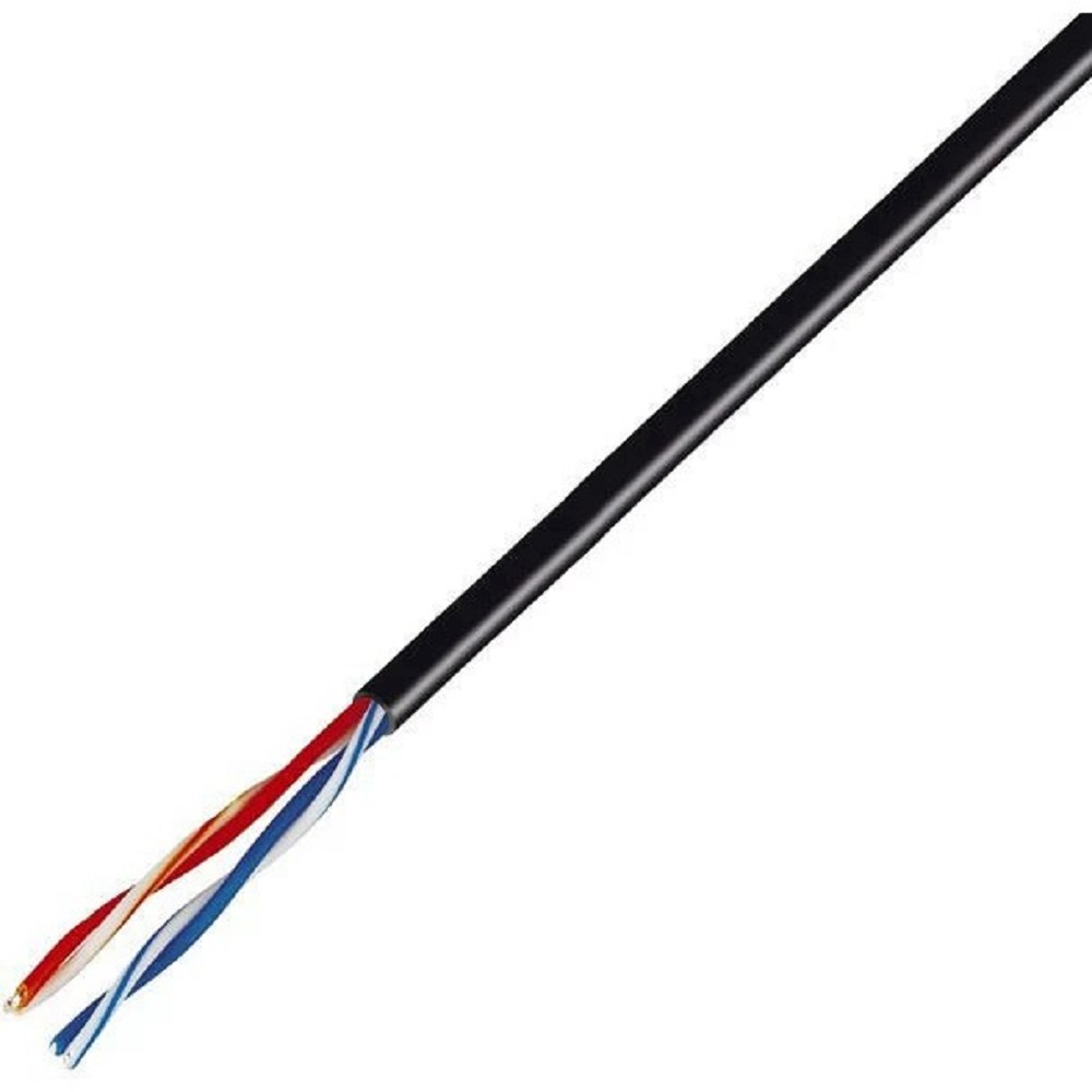 Rexant (01-0025) Кабель витая пара U/UTP, CAT 5e, PE, 2PR, 24AWG, OUTDOOR, SOLID, черный, 305м