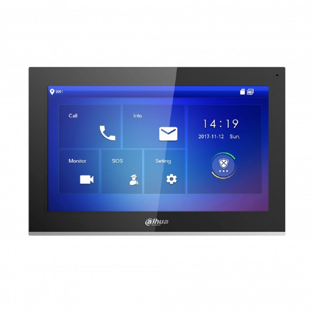 DAHUA DH-VTH5441G Монитор видеодомофона IP 10 дюймовый, черный, ёмкостной сенсорный экран, встроенная карта памяти до 8Гб, питание DC 12В/PoE