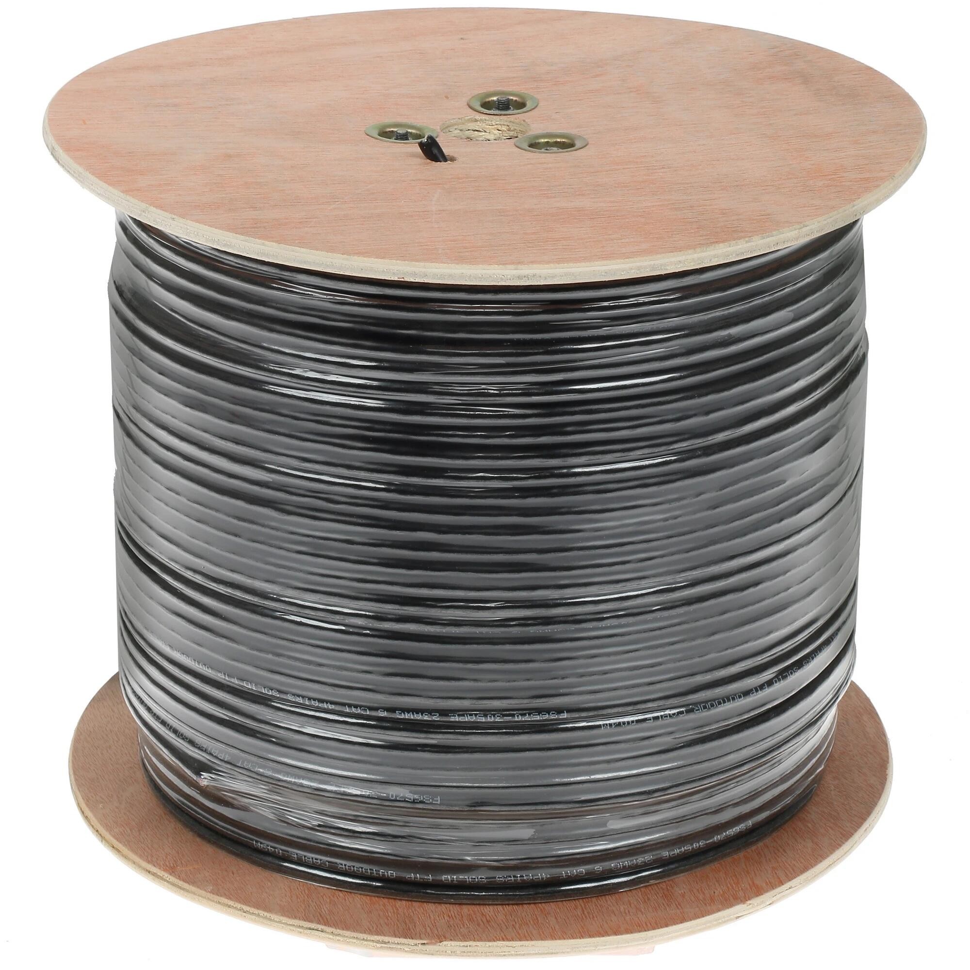 5bites Кабель FS6570-305APE-M Витая пара FTP/SOLID/6CAT/CCAG/PE/BLACK/OUTDOOR/MESSENGER/DRUM/305M