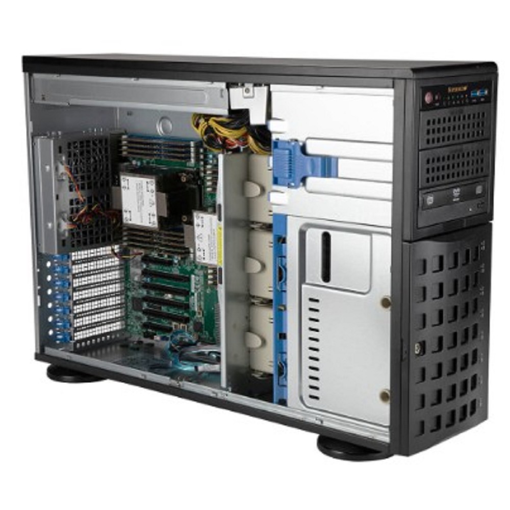 Supermicro SYS-740P-TRT Tower/4U, X12DPi-NT6, CSE-745BTS-R1K23BP, 2xLGA 4189, 8x3.5&amp;quot;, 2x10GbE, 18х DIMM DDR4, 4xPCIe-X16, 2x1200W, black,  (438952)