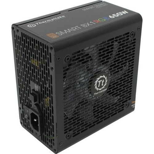 Блок питания Thermaltake ATX 650W Smart BX1 RGB 80+ bronze (24+4+4pin) APFC 120mm fan color LED 6xSATA RTL [PS-SPR-0650NHSABE-1]