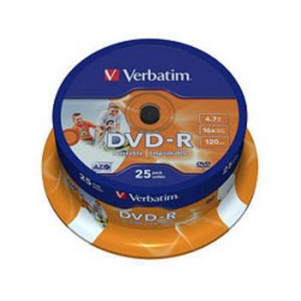 Повреждение упаковки Verbatim  Диск DVD-R  4,7Gb 16x Cake Box Printable (25шт) (43538)