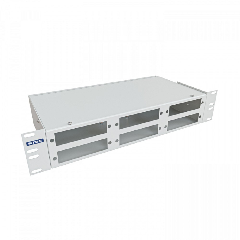 NTSS Кросс NTSS оптический 19'' укомплектованный 2U, 48 портов FC/UPC, 62.5/125 мкм (планки, сплайс-кассета 2шт, пигтейлы, КДЗС, адаптеры) серый RAL 7035 NTSS-RFOB-2U-48-FC/U-62.5-SP1.5G2AY