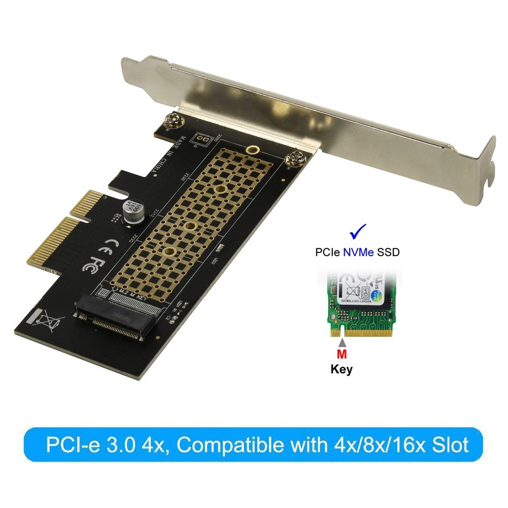 ORIENT C300E, Переходник PCI-E 4x->M.2 M-key NVMe SSD, тип 2230/2242/2260/2280, планки крепления в комплекте (31100)