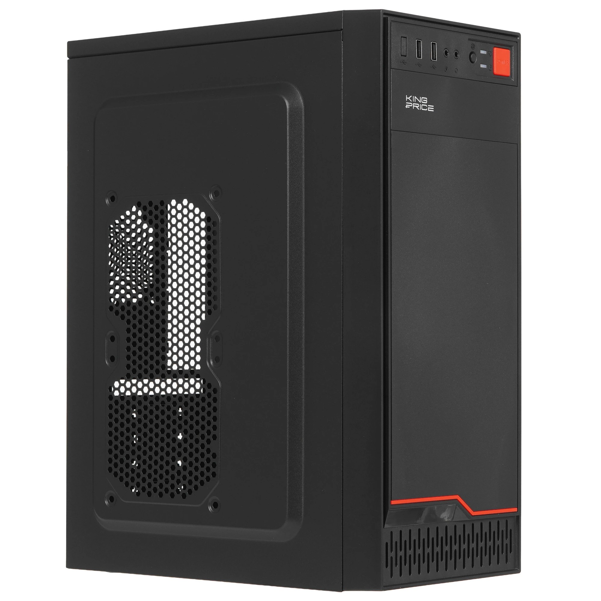 Повреждение упаковки Корпус KingPrice KPCC-MD201 черный без БП ATX 1x80mm 4x120mm 2xUSB2.0 audio