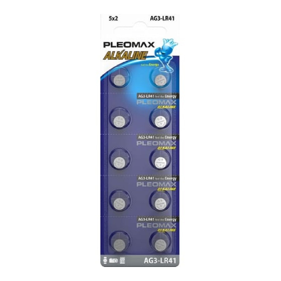 Pleomax AG3 (392) LR736, LR41 Button Cell (100/1000/98000) (10 шт. в уп-ке)