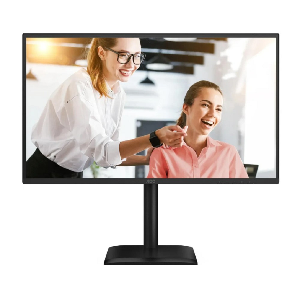 LCD AOC 27" Q27E4CV Black с поворотом экрана {IPS 2560x1440 120Hz 4ms 178/178 350cd 1500:1 HDMI2.0 DisplayPort 4xUSB3.2 USB-C(PD 90W) RJ45 HAS Pivot inPSU Speakers VESA}