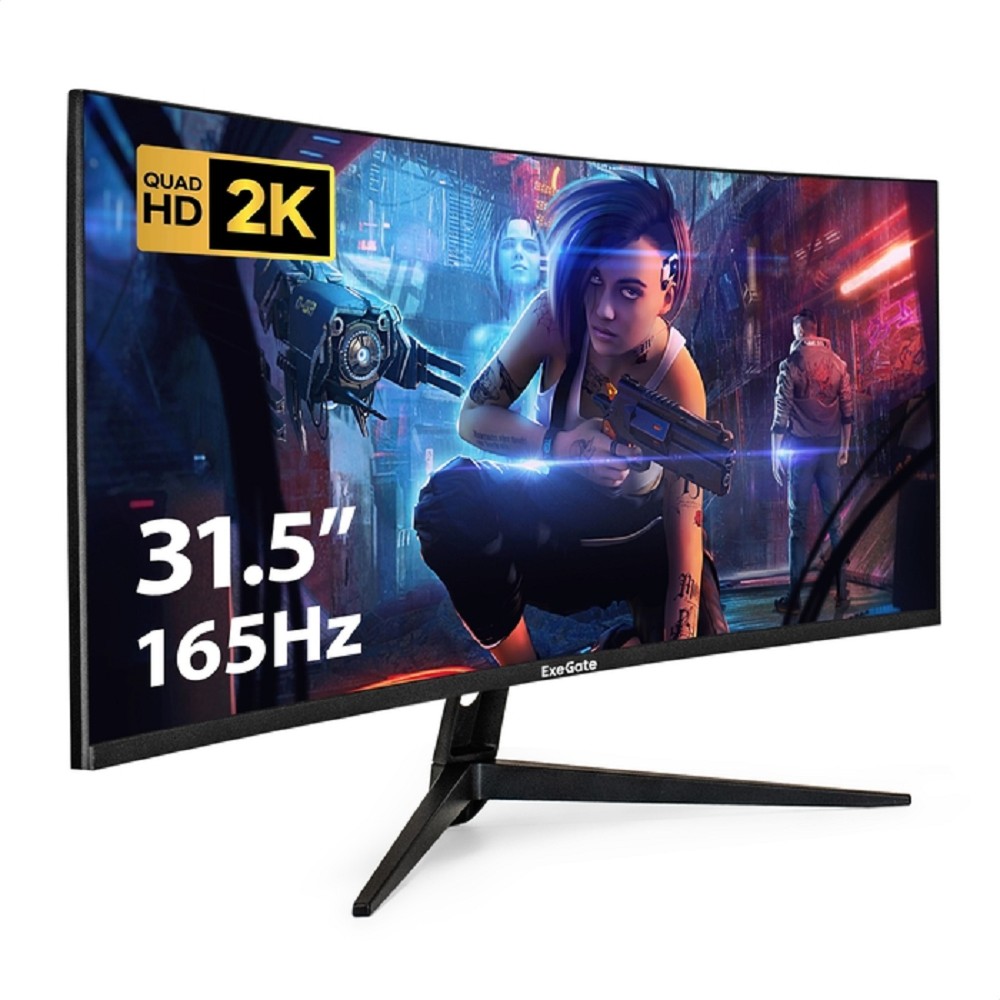 LCD ExeGate 31.5" EC3200TA Combat  {VA Curved 2560x1440 165Hz 1ms 16:9 300cd 3500:1 178/178 HDMI2.0 2xDisplayPort Speakers RGB-подсветка} [EX299470RUS]