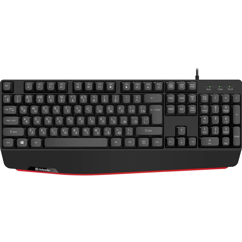 Defender Клавиатура Atom HB-546 RU,черный,104+FN,1.8м 