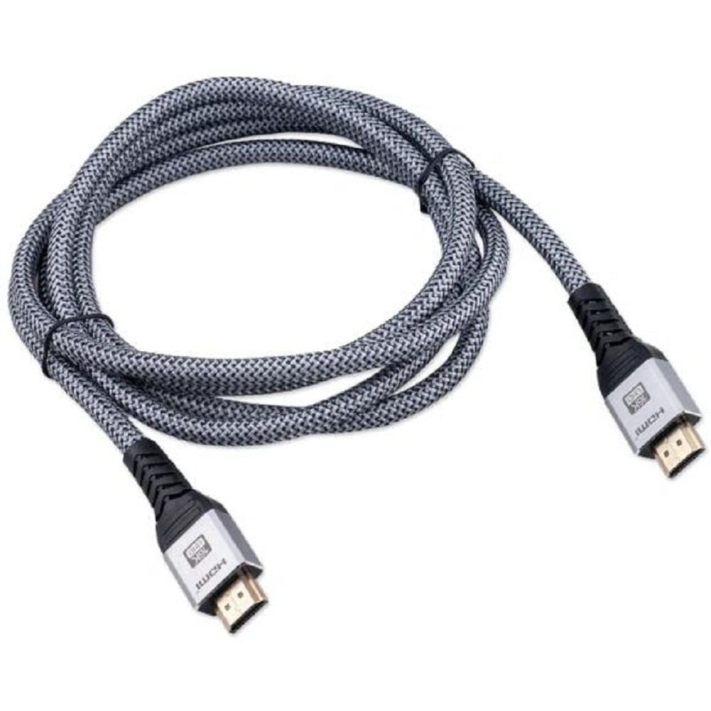 Cablexpert Кабель HDMI 19M/19M, v2.2, 16K, медь, тройной экран, нейлон, 2м, серый, коробка (CCP-HDMI16K-2M)