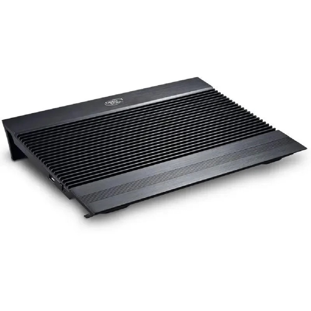 Подставка для охлаждения ноутбука DEEPCOOL N8 BLACK (8шт/кор, до 17", вентилятор 2x140мм,  алюминий, черный, 2USB ) Retail box