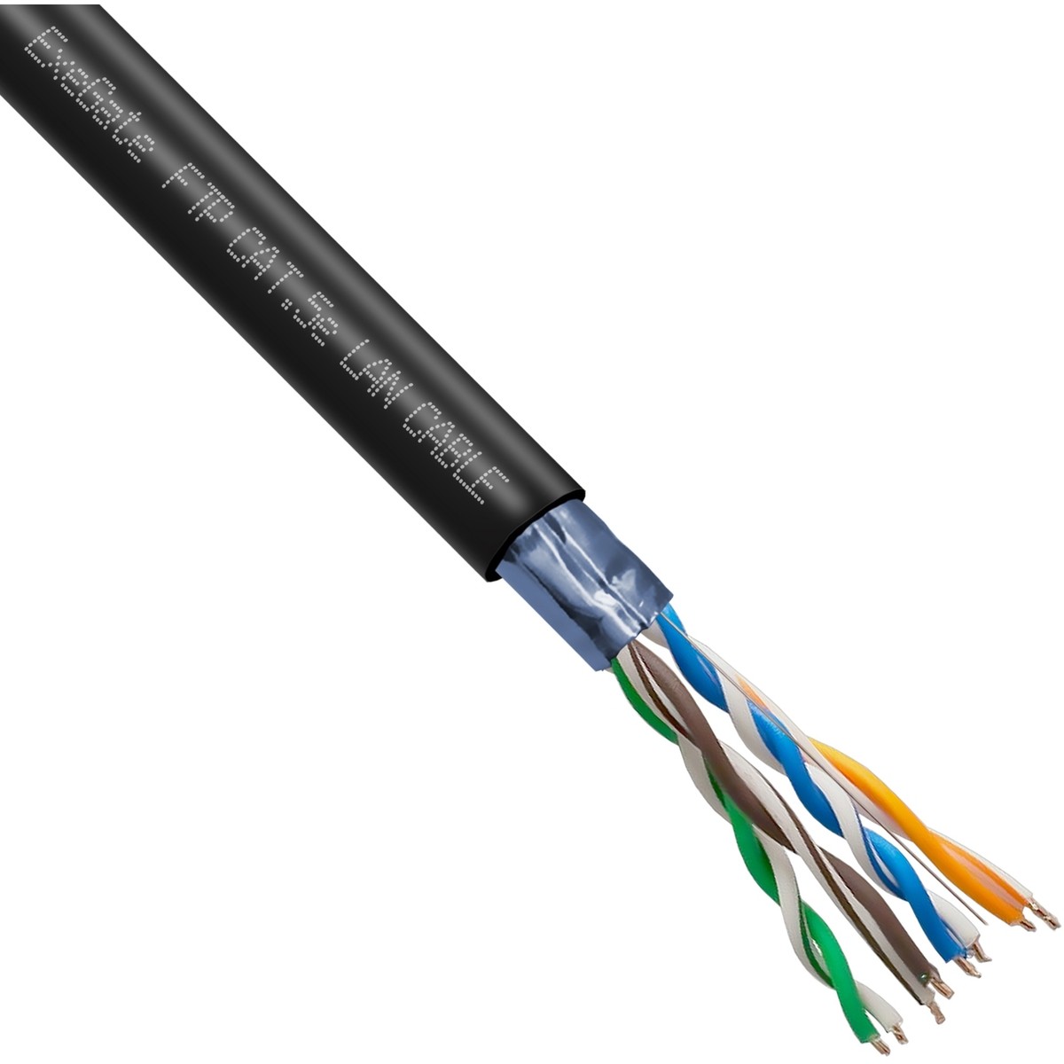 Exegate EX301073RUS Кабель ExeGate FUTP4-C5e-CCA-S25-OUT-PE-BK-305 FTP 4 пары кат.5e CCA, 0.45мм (25AWG), экран, внешн., без троса, 305м, черн., PE